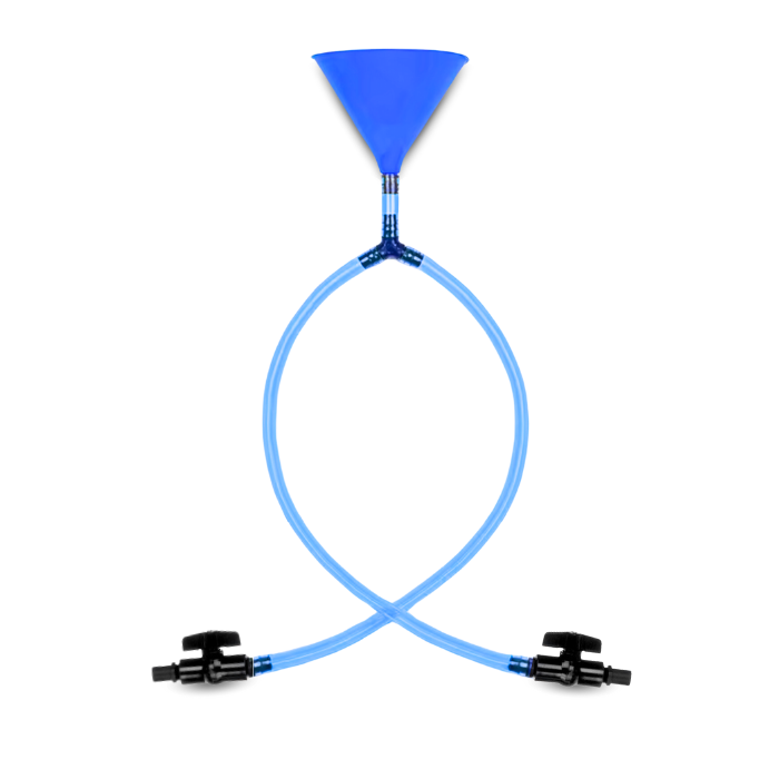 Doppelte Trichter Bier Bong blau 
