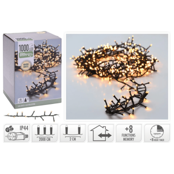 LED-Lichterkette 1000 LEDs warmweiß mit Stecker - 20 m
