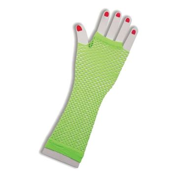 UV Netzhandschuhe Lang Grün 2x - 25 cm neon
