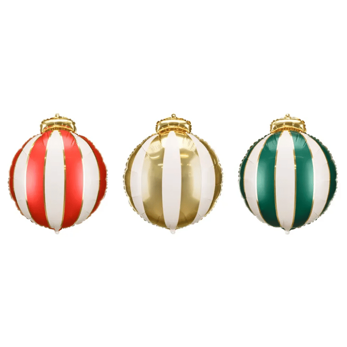 Weihnachtskugel Folieballon 3x - 42x46cm