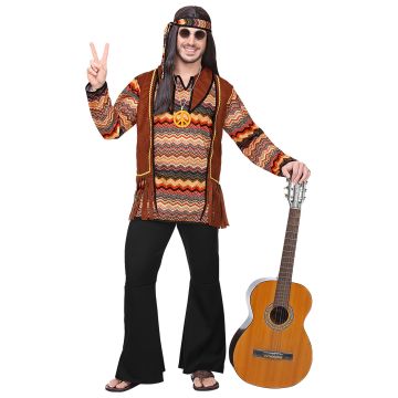 Hippiekostüm für Herren mit Halskette