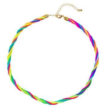 Gewundenes neon regenbogenfarbiges Halsband - Einheitsgröße