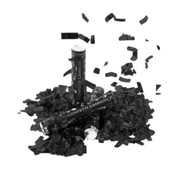 Schwarzes Konfetti-Rohr 40 cm PartyVikings - Metallisches Rechteckig