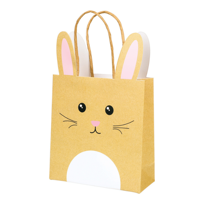 Gelbe Kaninchen-Geschenktasche - 14x15x5 cm