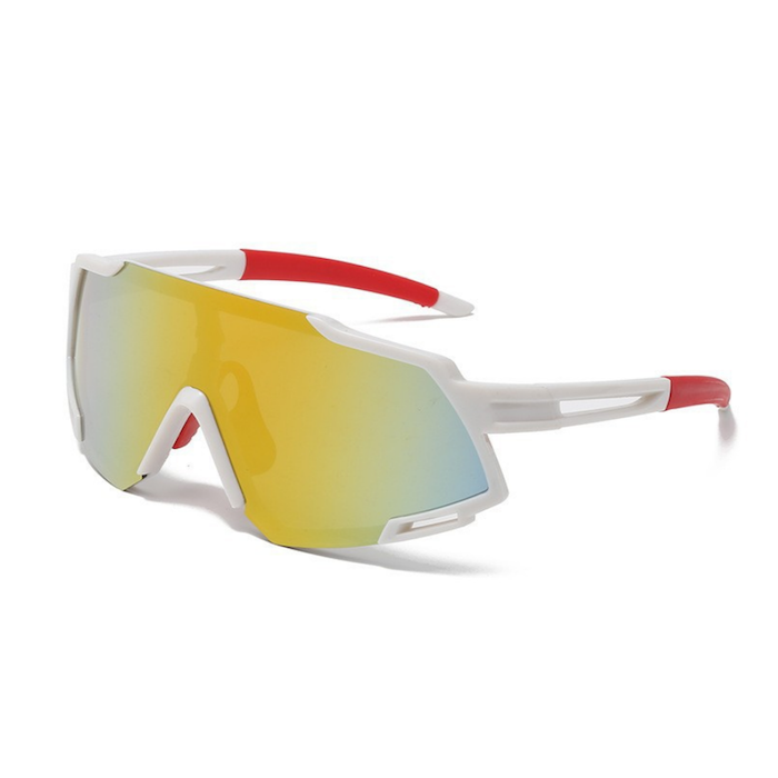 Sportsonnenbrille weiß mit Spiegelreflex - Einheitsgröße